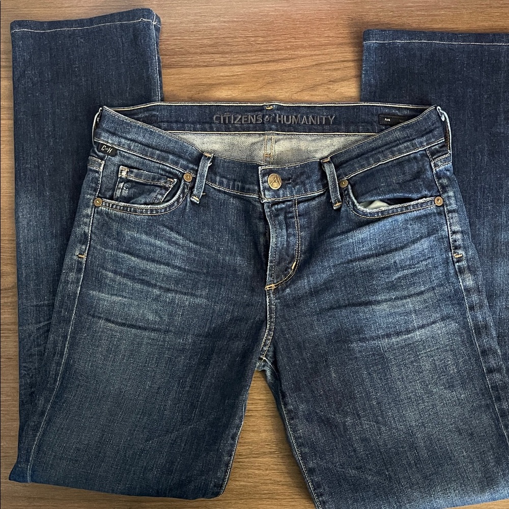 Citizens of Humanity Dark Blue Ava Low Rise Straight Leg Size 29